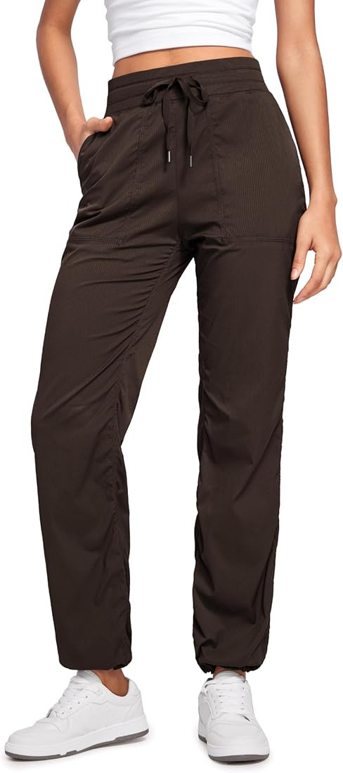 CRZ YOGA Lightweight Workout Pants for Women Casual Ruched Straight Leg Pants Work Gym Athletic P... | Amazon (US)