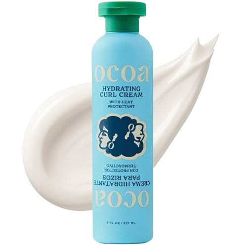 OCOA Beauty Hydrating Curl Cream with Hibiscus, Mango Butter & Marula Oil – Curl Defining Cream for Curly & Wavy Hair – Moisturizes, Controls Frizz, Adds Shine & Softness, Protects from Heat – 8oz | Amazon (US)
