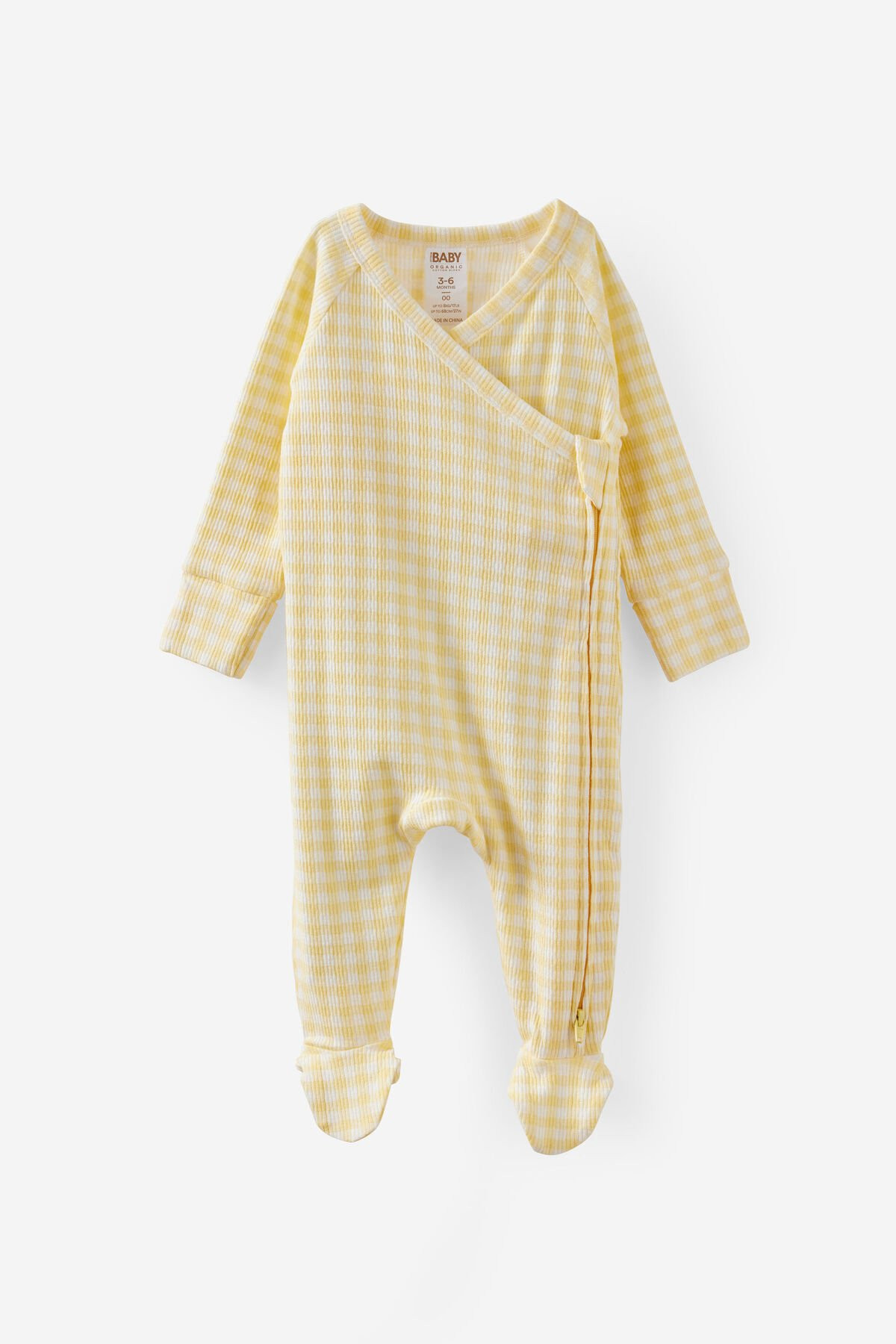 Organic Pointelle Cross Over Zip All In One | Cotton On (US)