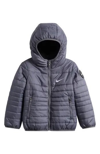 Nike Kids' Midweight Hooded Puffer Jacket in Smoke Grey at Nordstrom Rack, Size 3T | Nordstrom Rack