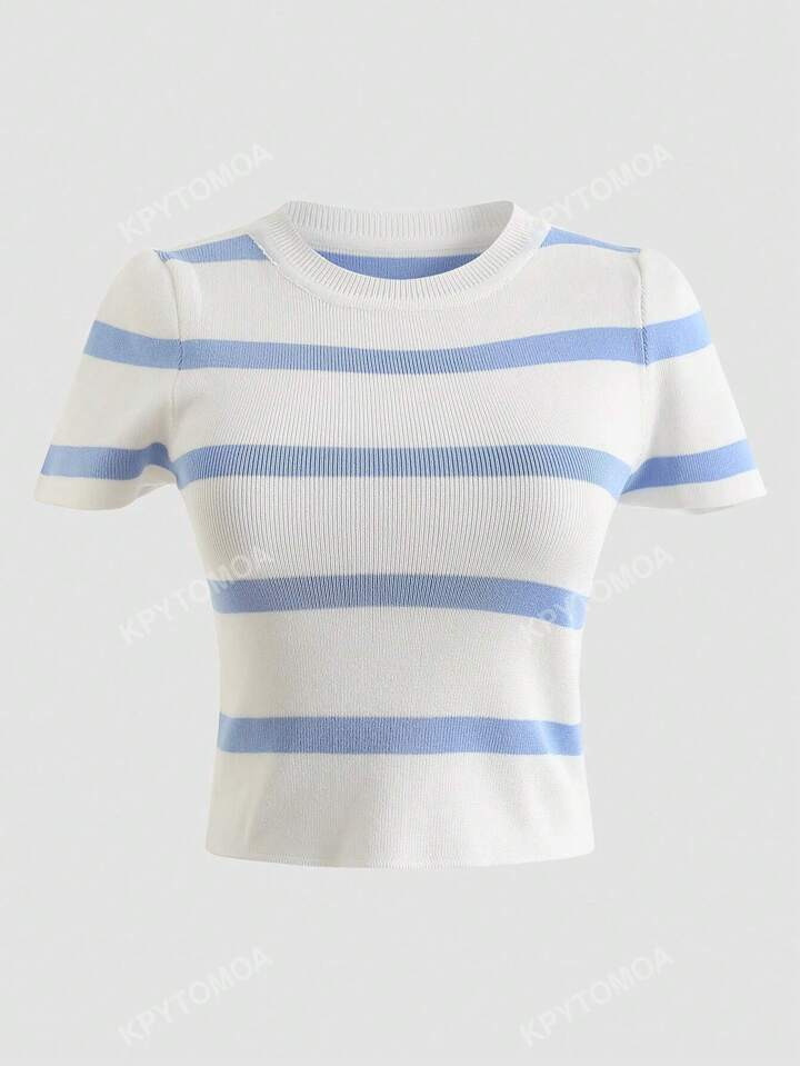 Striped Print Tee | SHEIN