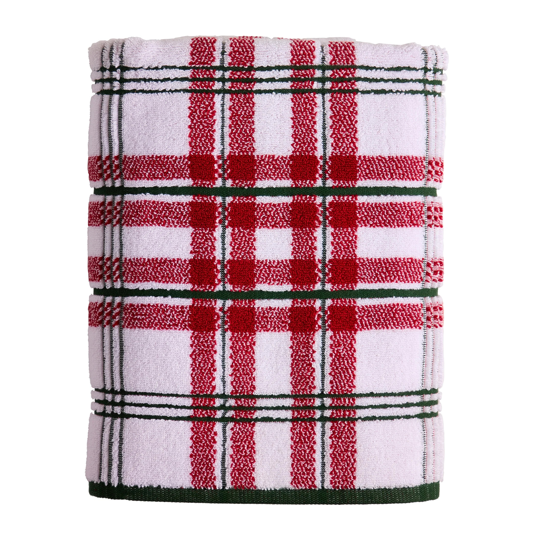 Better Homes & Gardens Signature Soft Holiday Decor Bath Towel, Red Plaid - Walmart.com | Walmart (US)