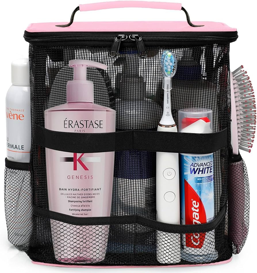 Dorm Room Essentials for Girls, Mesh Shower Caddy Hanging, Large Capacity Toiletry Bag for Women,... | Amazon (US)