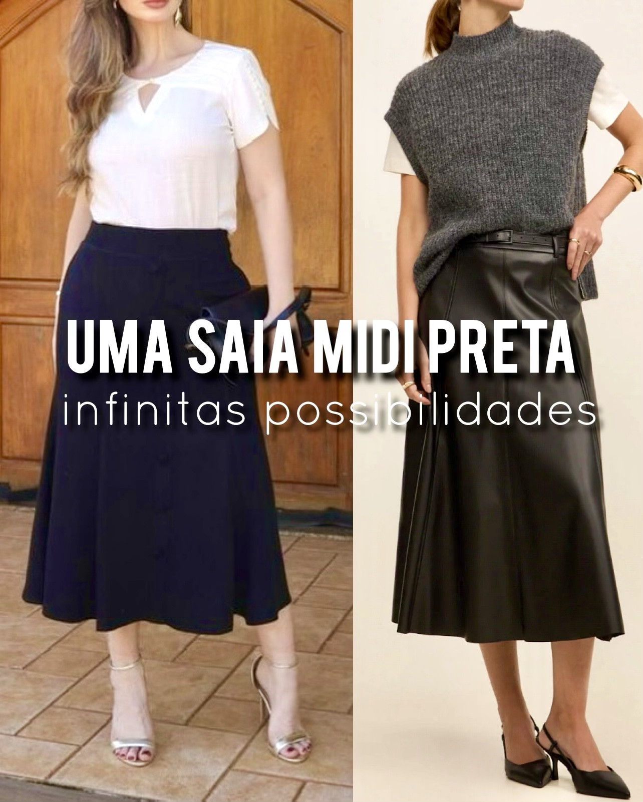Saia preta midi!

Seja ela reta, evasê, mais curta ou mais comprida, com mais detalhes, recortes, plissada, de diferentes tecidos e texturas…

Com uma única peça, você cria looks para o trabalho, para o passeio e até para um jantar especial

Mude os acessórios e as peças que a acompanham, e você terá um look completamente diferente do outro.

Ter uma ou várias saias pretas, de diferentes modelos , faz com que o seu guarda-roupa se multiplique.

Lembre-se sempre de:

 ✅ Escolher aquela saia que valorize o seu tipo físico.

✅ Evitar saias transparentes (caso não seja esse o seu desejo), que tenham  sobras de tecido, ou até mesmo as  muito justas!

✅ Se possível use-a com algum forro e com uma lingerie que não marque o seu corpo com a saia.

✅ Use-a com scarpins, tênis, botas de cano curto e coturnos.

✅ Experimente com ela,  looks como camisetas & blazers ou camisas & coletes.

Sim, ela é básica, mas seu estilo não precisa ser!

Deslize para ver quantos looks você consegue criar com essa peça  tão versátil!

#LTKmidsize #LTKplussize #LTKdicadeestilo