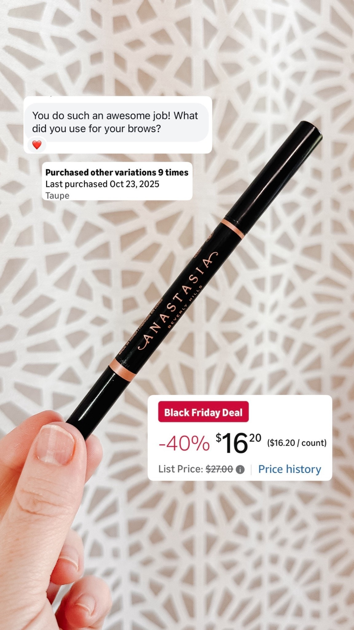 The best brow pencil to ever exist. Makes brows so easy and quick. 

#LTKCyberWeek #LTKGiftGuide #LTKHoliday