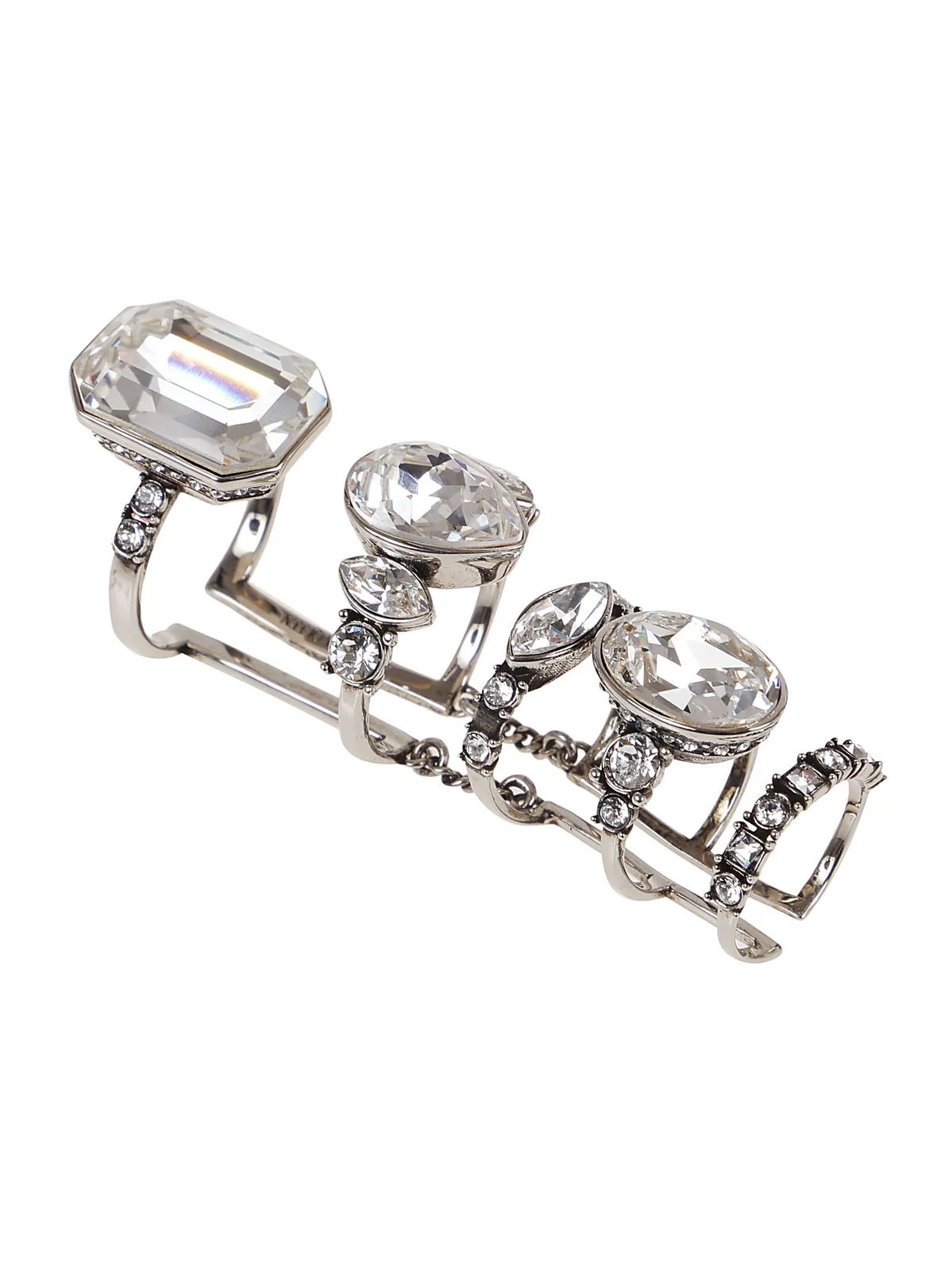 Alexander McQueen Embellished Stacked Ring | Cettire Global