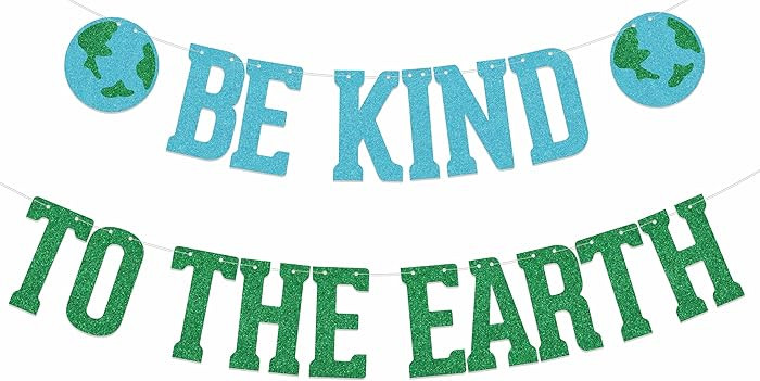 Be Kind to the Earth Banner Earth Day Decorations Environmental Protection Party Decoration Blue ... | Amazon (US)