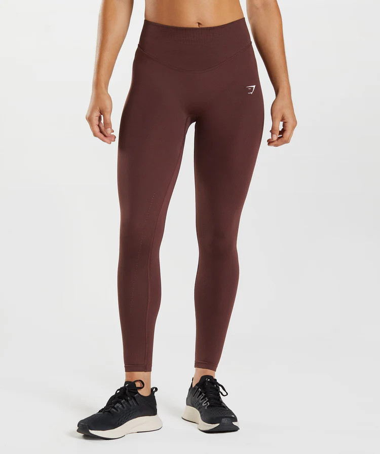 Gymshark Sweat Seamless Sculpt Leggings - Baked Maroon | Gymshark US