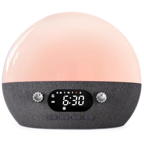 MOMILLA Sound Machine, Sunrise Alarm Clock w/Bluetooth Speaker, White Noise for Sleep, Wake up Light Alarm Clocks for Bedrooms, Heavy Sleeper, Dimmable Night Lights Sunset Lamp, for Baby Kids Adults | Amazon (US)