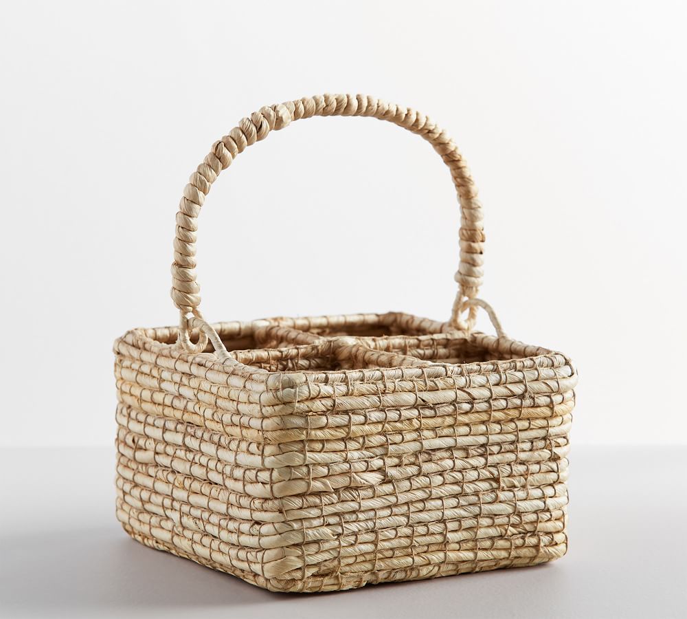 Wynne Coil Handwoven Abaca Flatware Caddy - Light Natural | Pottery Barn (US)