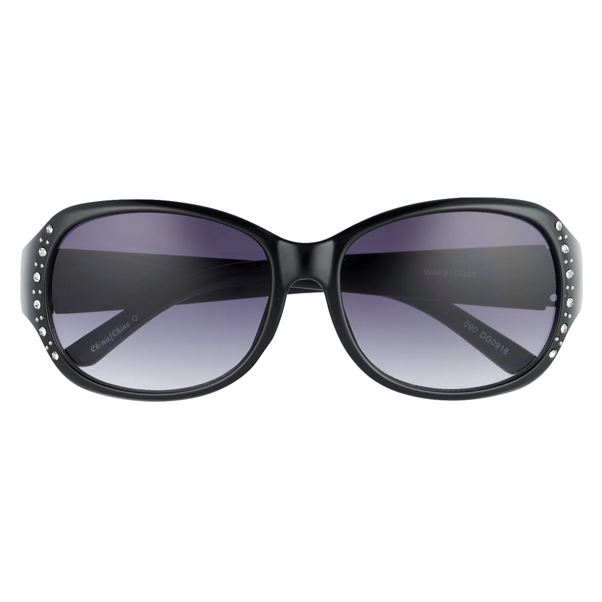 Women's Nine West 58mm Rectangle Sunglasses with Simulated Crystal & Stud Details | Kohl's