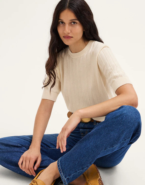 Pointelle-Stitch Crewneck Sweater Tee | Madewell