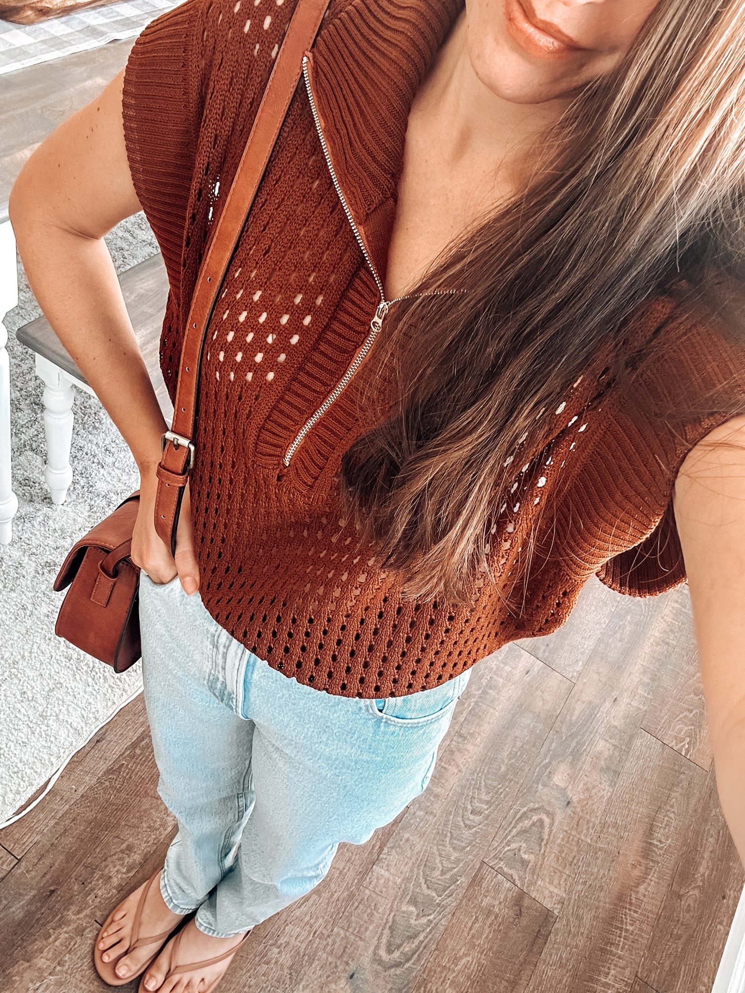 Amazon fall ootd! 
Top small 
Jeans tts short 
Bag Amazon 

#LTKFindsUnder50 #LTKStyleTip #LTKFindsUnder100