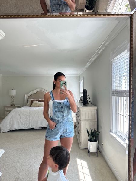 Casual summer outfit - mom outfit - summer overalls - overall shorts - denim overalls - bump friendly 

#LTKSeasonal #LTKBump #LTKStyleTip