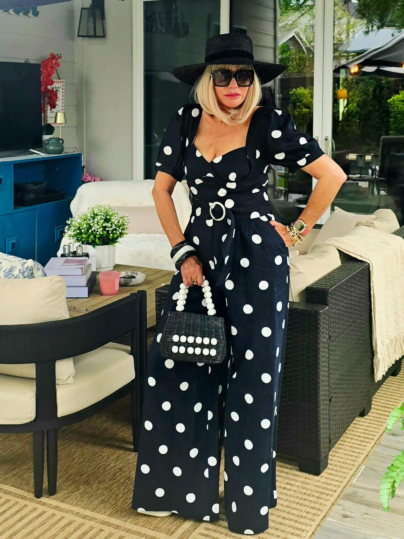 Reiss Wide Leg Jumpsuit Gucci Sunnies 

#LTKSeasonal #LTKOver40 #LTKTall