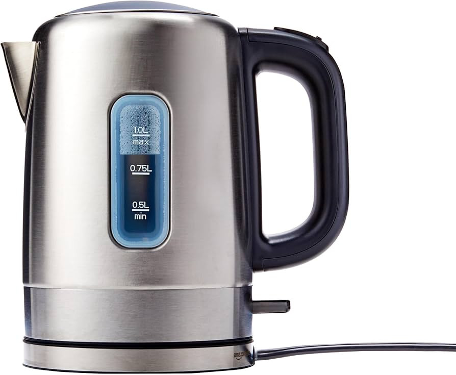 Amazon Basics Electric Stainless Steel Kettle for Tea and Coffee, BPA-Free, Fast Boiling, Auto Sh... | Amazon (US)