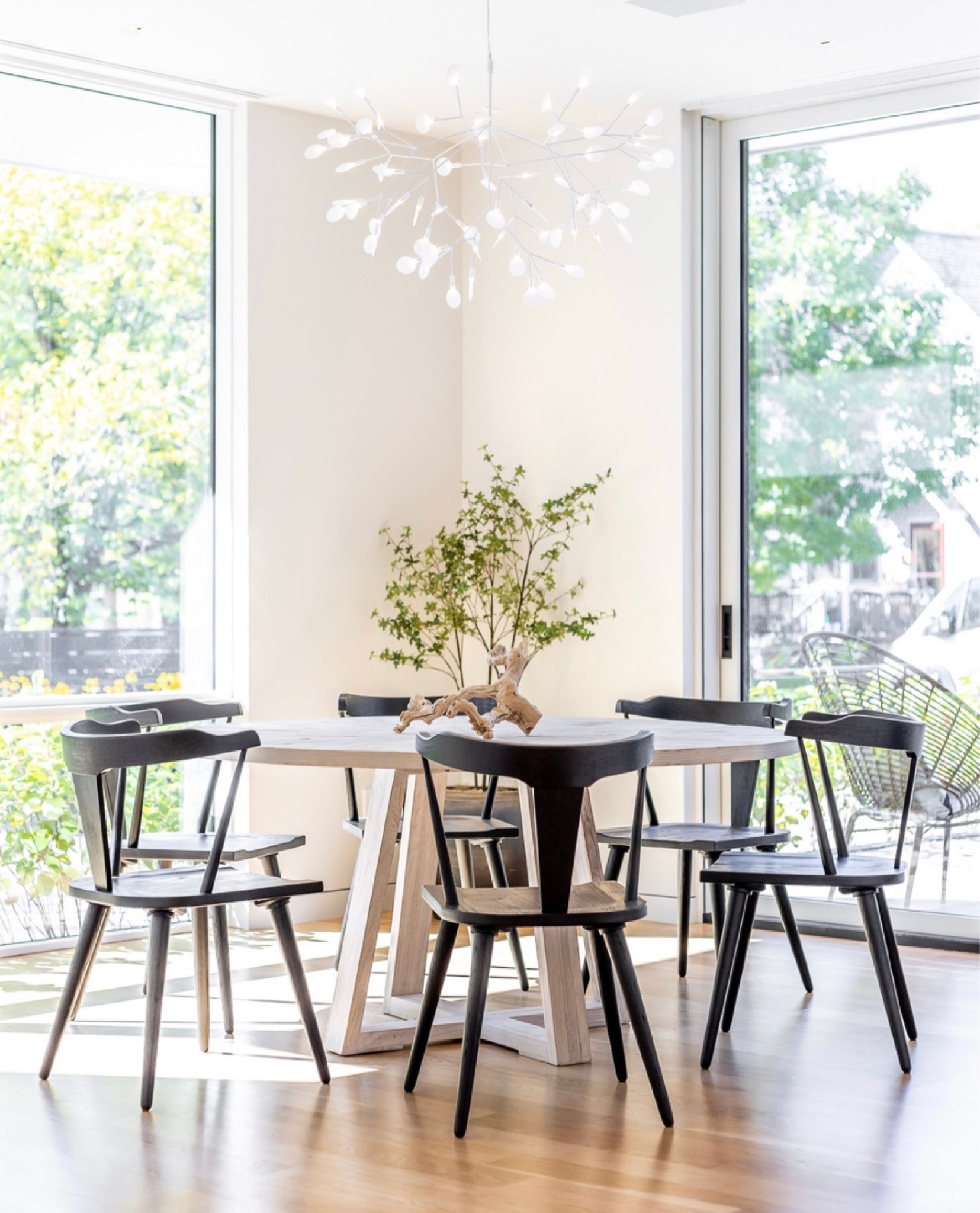 Natural light is everything! 
#diningroominspo #contrast #diningchairs #simplicity 

#LTKhome #LTKstyletip