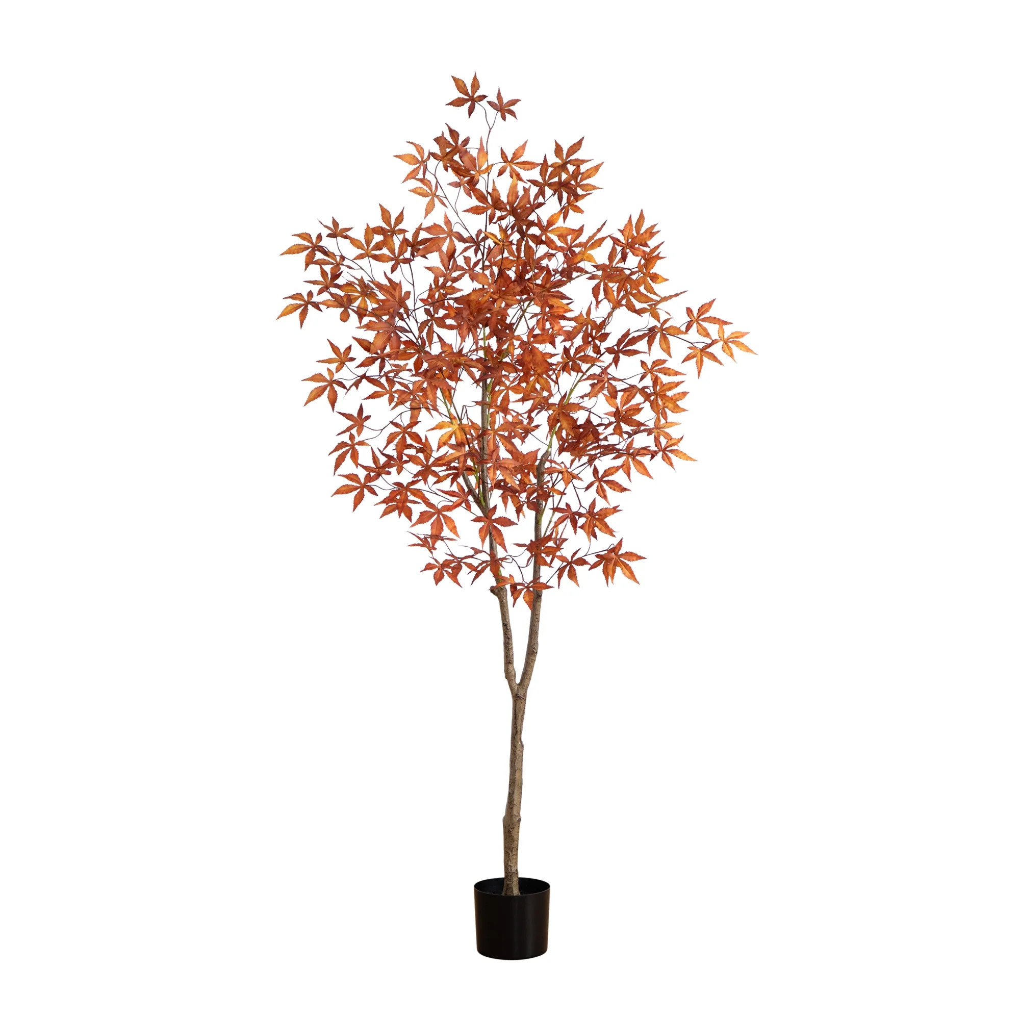 Nearly Natural Japanese Maple Artificial Potted Tree - 6' - Red | Walmart (US)