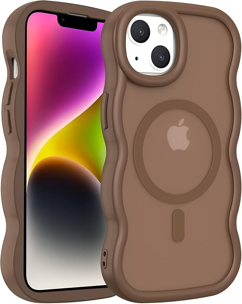 Cute Magnetic for iPhone 14 Case: [Curly Wave Edge] [Compatible with MagSafe] [Curly Wave Edge] [... | Amazon (US)