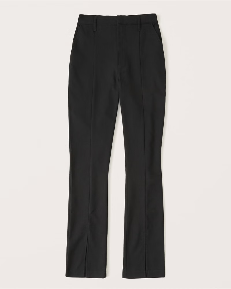 Abercrombie & Fitch Women's Black Split-Hem Pants in Black - Size 26S | Abercrombie & Fitch (US)