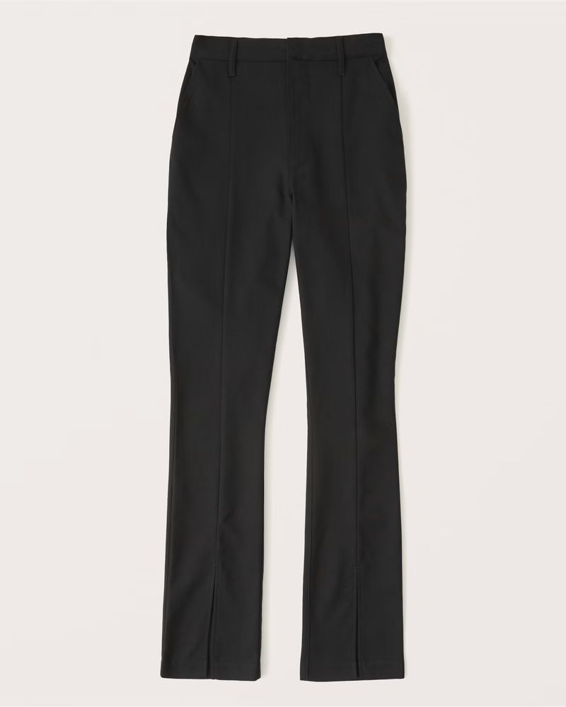 Women's Black Split-Hem Pants | Women's Bottoms | Abercrombie.com | Abercrombie & Fitch (US)