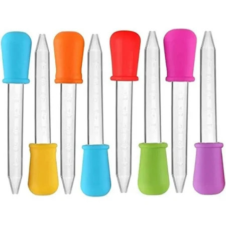 Gazdag,8 Pcs Liquid Droppers, Silicone and Plastic Pipettes Transfer Eyedropper with Bulb Tip for Candy Oil Kitchen Kids - 8 Colors. | Walmart (US)