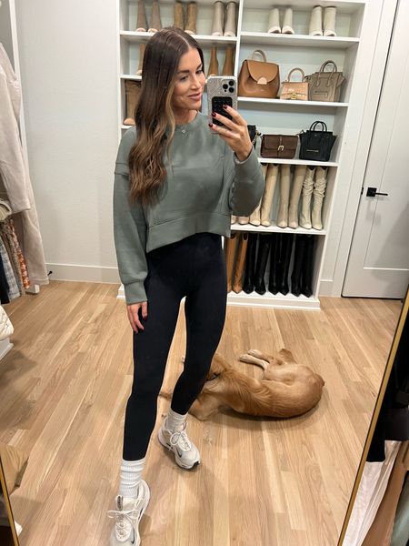 My favorite cropped sweatshirt is now on major sale! I own this in SO many colors! Entire outfit now 30% off PLUS extra 15% off with code YPBAF ! Xs in leggings - these are my FAV! Buttery soft but very supportive ! 

#LTKfitness #LTKstyletip #LTKfindsunder100