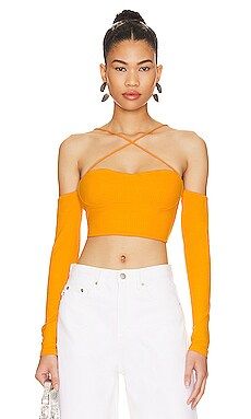superdown Jayla Strappy Crop Top in Marigold from Revolve.com | Revolve Clothing (Global)
