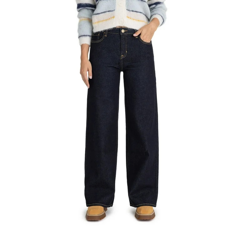 Jordache Women's High Rise Wide Leg Jeans, 32" Inseam, Sizes 2-22 | Walmart (US)