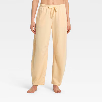 Women's French Terry Barrel Leg Lounge Pants - Auden™ Peach Orange XS | Target
