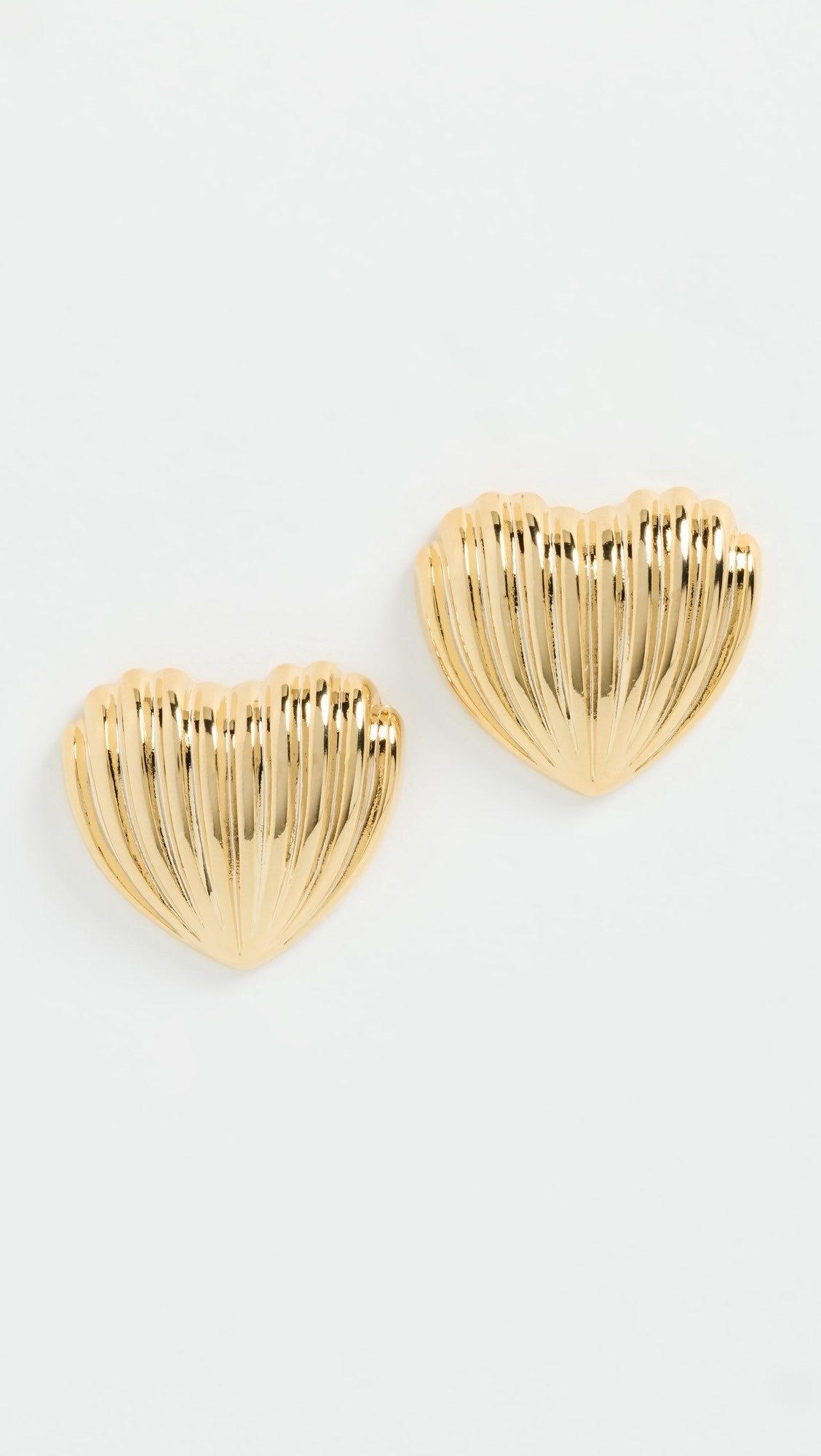 Ribbed Heart Stud Earrings | Shopbop