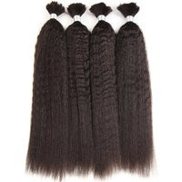 Hair Bulk Yaki Straight Human Bundles Remy Brazilian 1-2-3 Braiding Extenions Braids No Weft | Etsy (US)