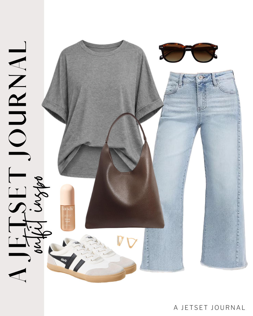 We can pair Gola Badminton fashion sneakers and this slouchy tote with an Allimy wide-leg jeans and a light gray ATHMILE oversized T-shirt combo. These chic SOJOS sunnies are a perfect way to finish this fit.

#LTKSeasonal #LTKSaleAlert #LTKTravel
 

 