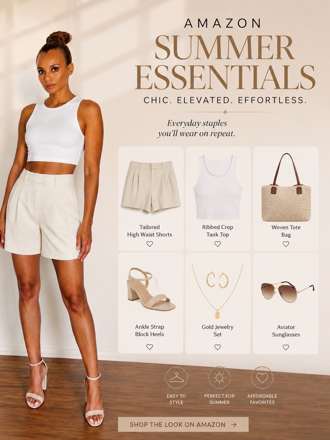 Neutral summer staples from Amazon that look way more expensive 🤍
This easy chic look is giving effortless luxury without the luxury price tag ✨ Perfect for vacation, brunch, or everyday elevated style.

#AmazonFashion #LTKStyle #SummerEssentials #NeutralStyle #EffortlessChic #MinimalStyle #VacationOutfit #AmazonFinds #OOTD #AffordableFashion