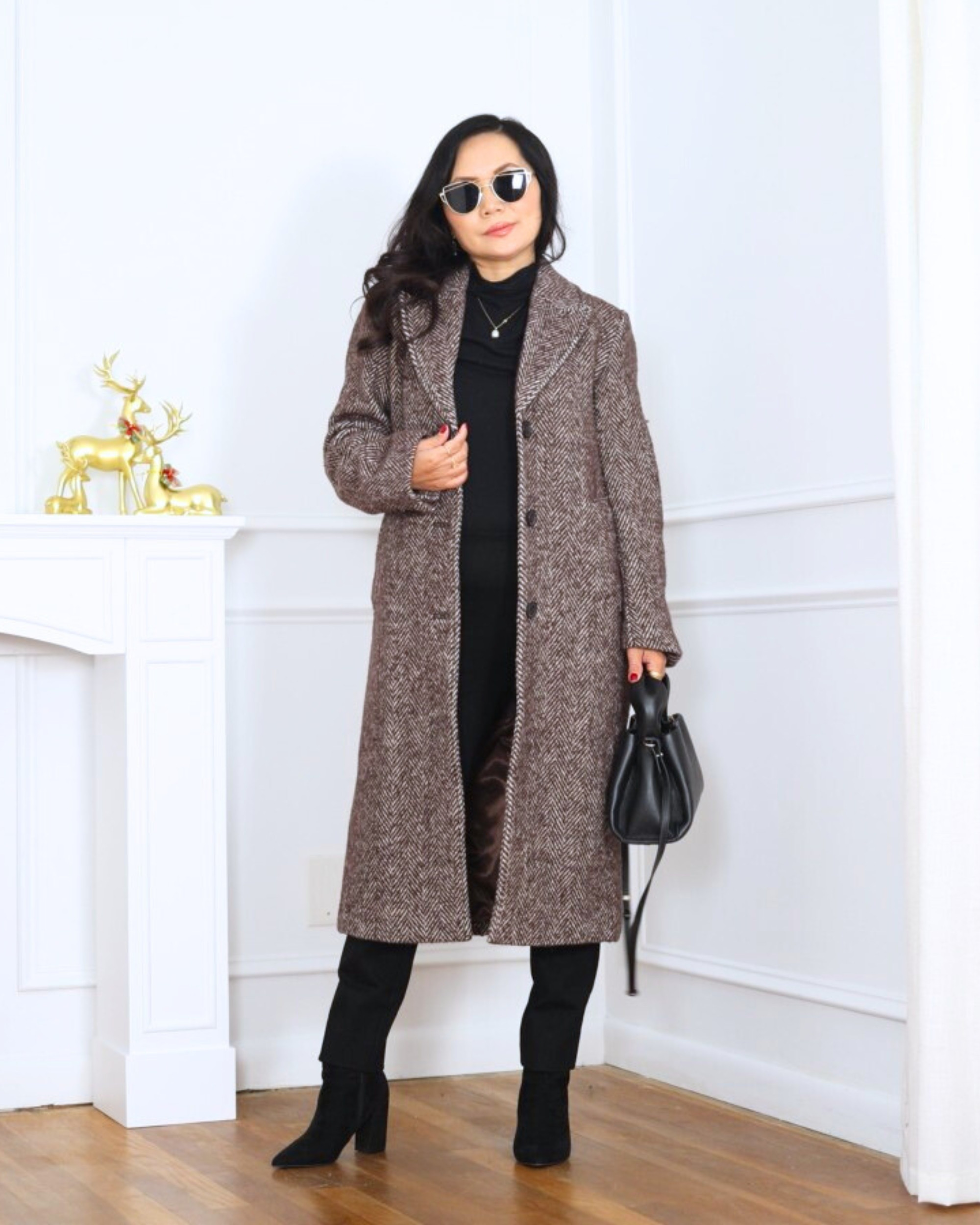 Sleek and timeless — this Abercrombie coat layered over an all-black turtleneck, skinny jeans, and booties is my kind of effortless chic. Simple pieces, strong silhouette, and a look that always feels polished. I’m 5’2, wearing size XS.

#LTKPetite #LTKOver40 #LTKootd