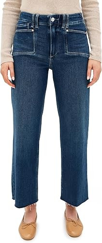 PAIGE Women's Anessa with Set in Pockets + Raw Hem Jeans | Amazon (US)