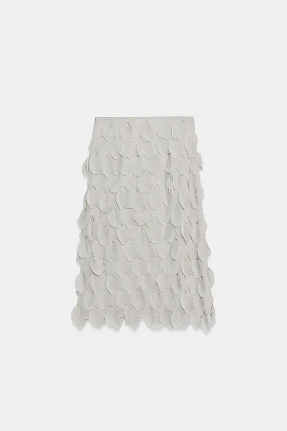 ZW COLLECTION BEADED MIDI SKIRT | Zara US
