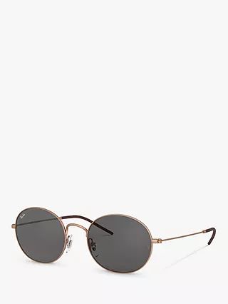 Ray-Ban RB3594 Unisex Round Sunglasses, Copper/Grey | John Lewis UK