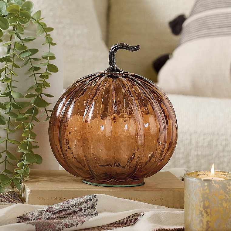Umber Glass Pumpkin - Grandin Road | Grandin Road