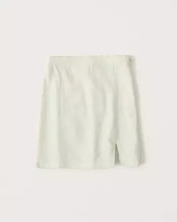 Linen-Blend Mini Skirt | Abercrombie & Fitch (US)