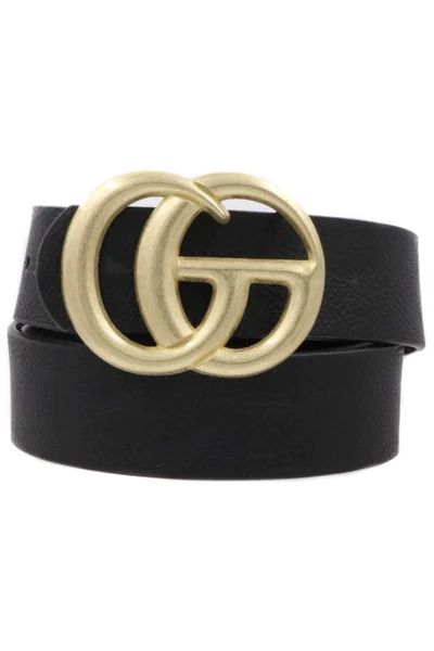 GG Belt in Black/Matte gold | Indigo Closet 