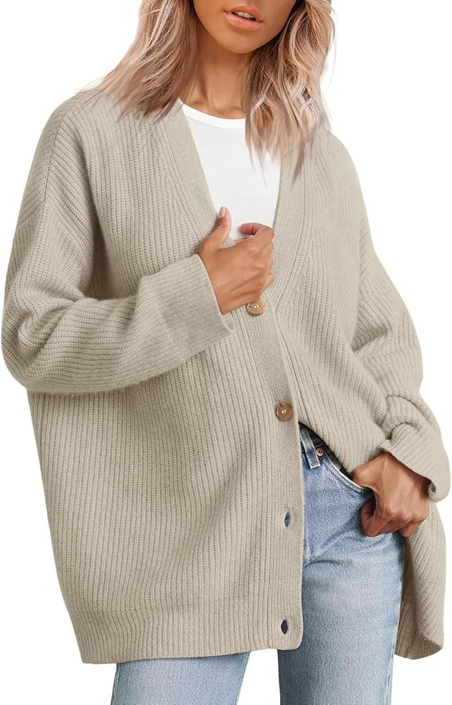 Open Front Cardigans for Women V Neck Sweater Long Sleeve Casual Outwear Tops Fashion Solid Color... | Amazon (US)