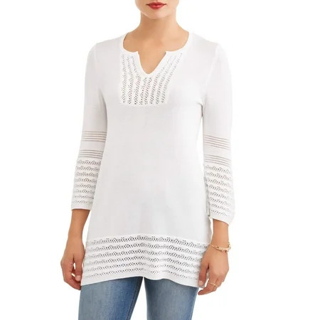 Women's Crochet Trim Tunic | Walmart (US)