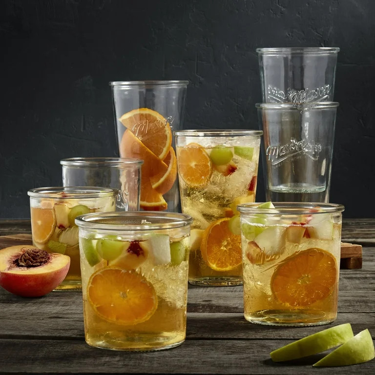 Mason Craft & More 8 Piece Glass Drinkware Set of Tall and Short Tumblers Set | Walmart (US)
