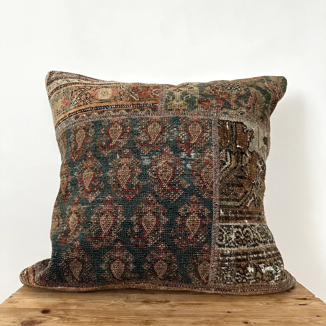 Persian Pillow Cover, 24 X 24 Decorative Pillow, Handmade Pillow, Couch Pillow, Boho Throw Pillow... | Etsy (US)