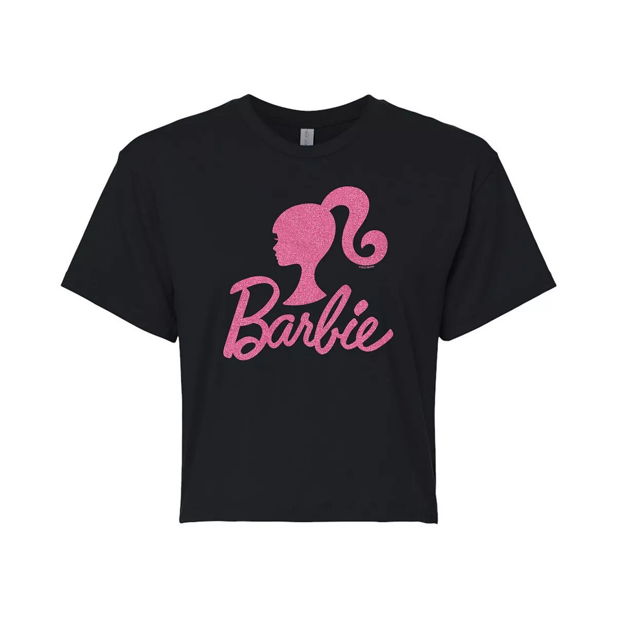 Juniors' Barbie® Glitter Logo Cropped Graphic Tee | Kohl's