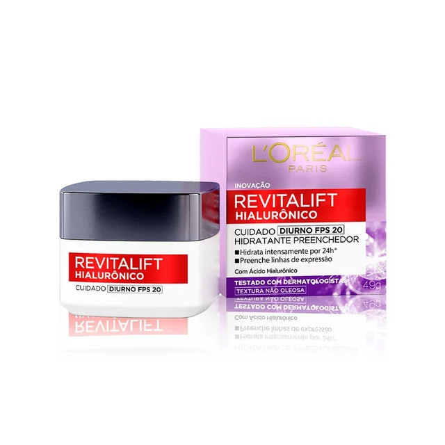 Creme Facial Anti-Idade L'Oréal Paris Revitalift Hialurônico Diurno FPS20 49g | Drogasil (BR)