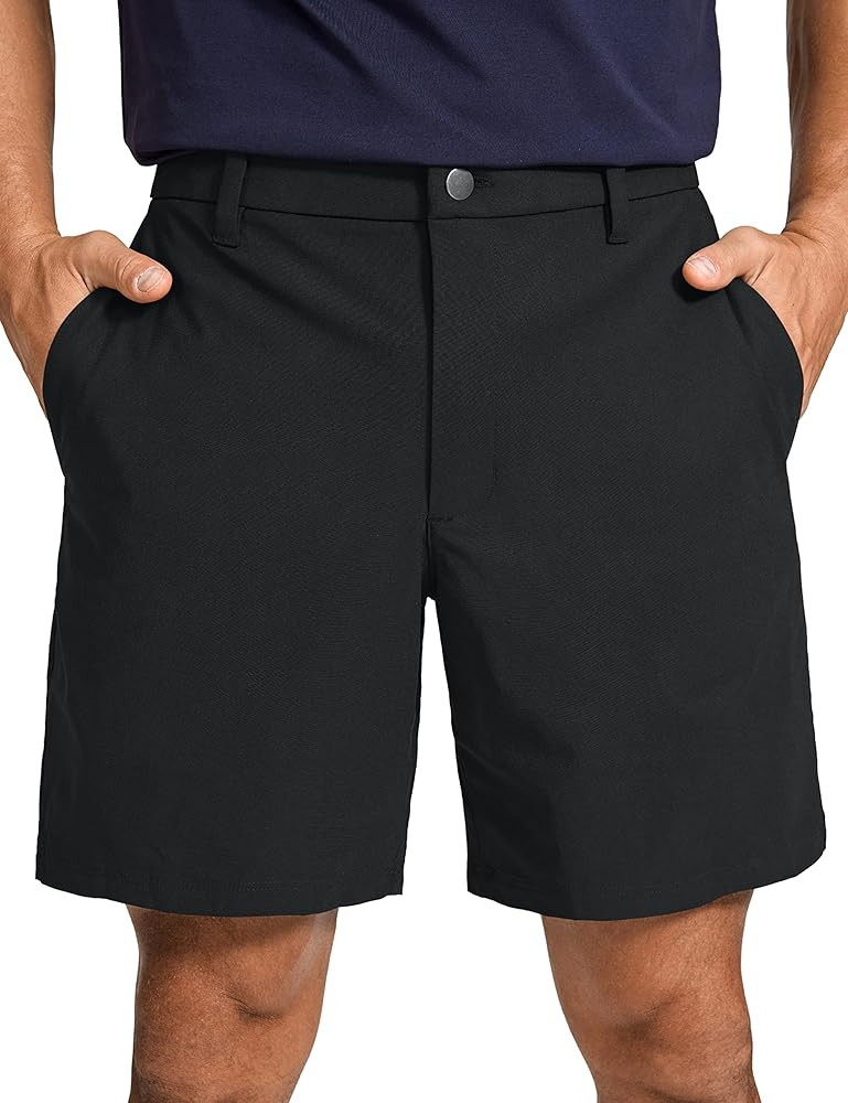 CRZ YOGA Men's All Day Comfy Golf Shorts - 7" / 9'' Stretch Lightweight Casual Work Flat Front Sh... | Amazon (US)