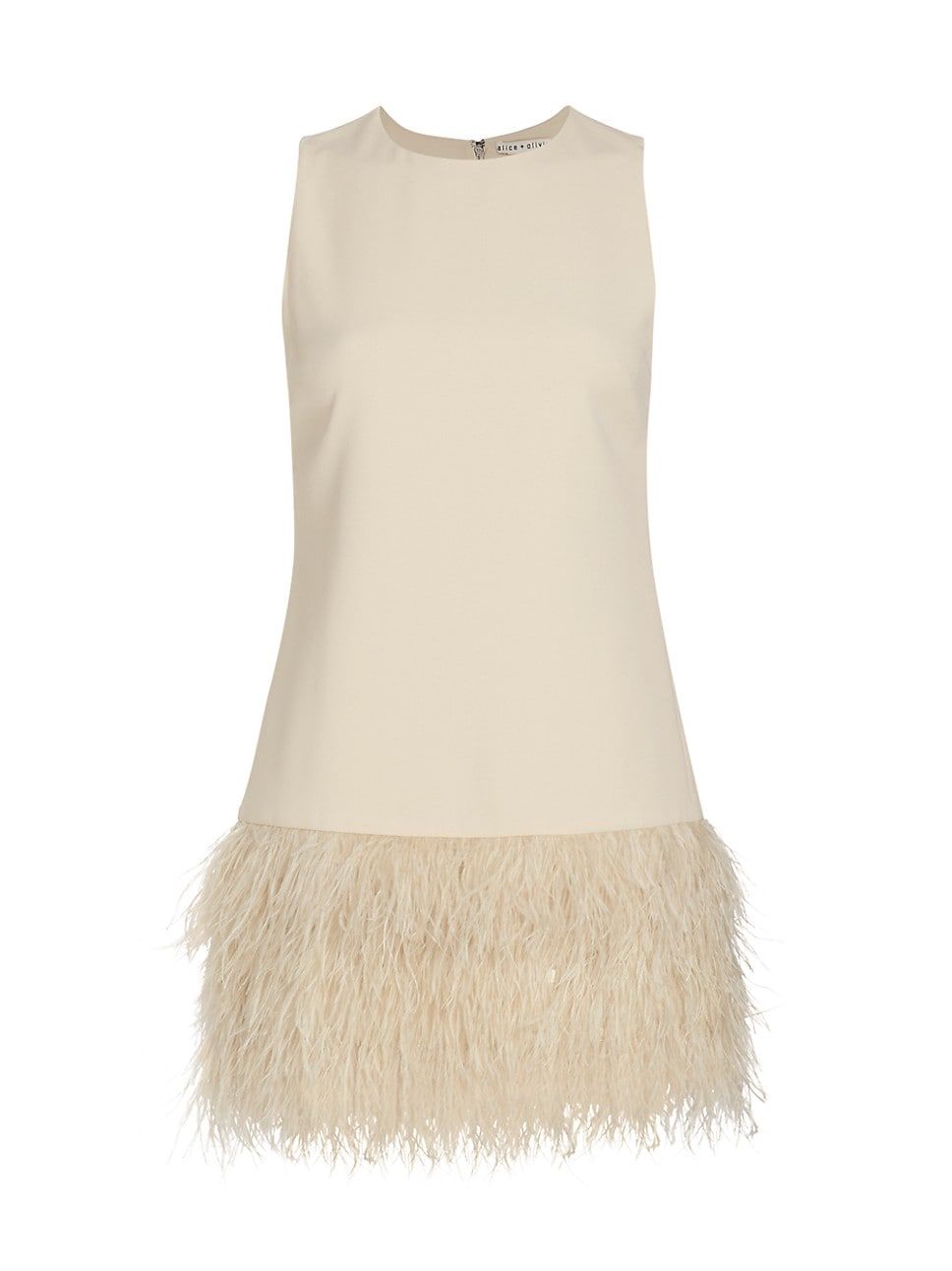 Coley Ostrich Feather-Trim Dress | Saks Fifth Avenue