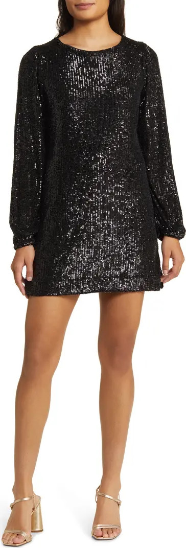 Nicoline Sequin Long Sleeve Romper | Nordstrom
